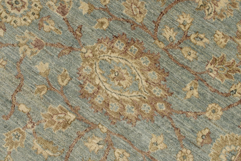 8x8 Blue and Camel Persian Rug