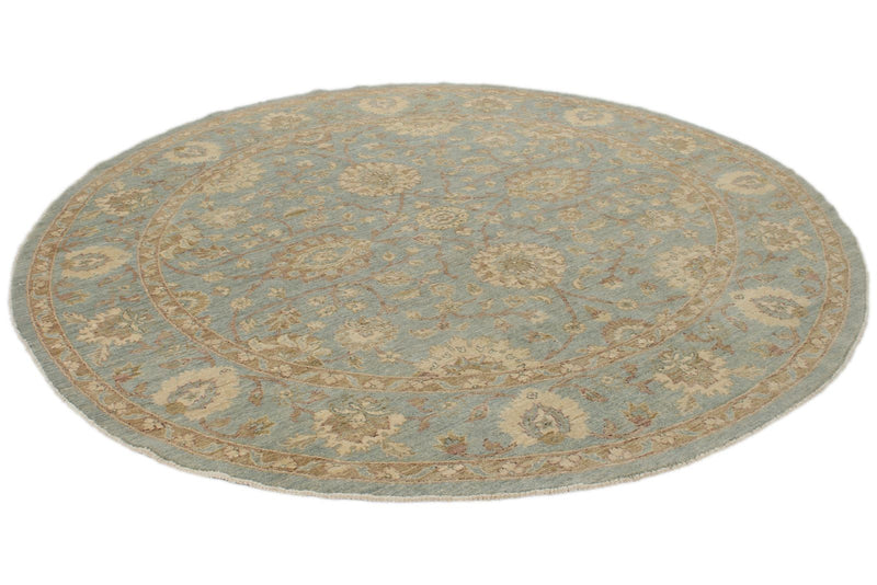 8x8 Blue and Camel Persian Rug
