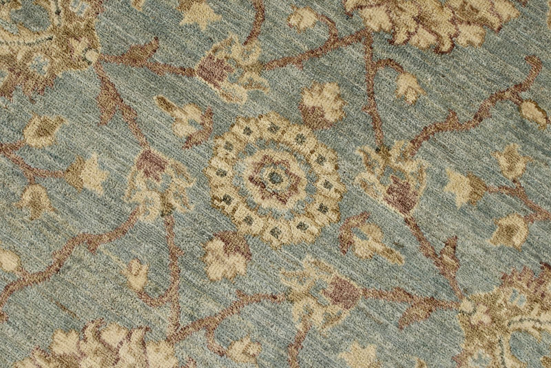 8x8 Blue and Camel Persian Rug