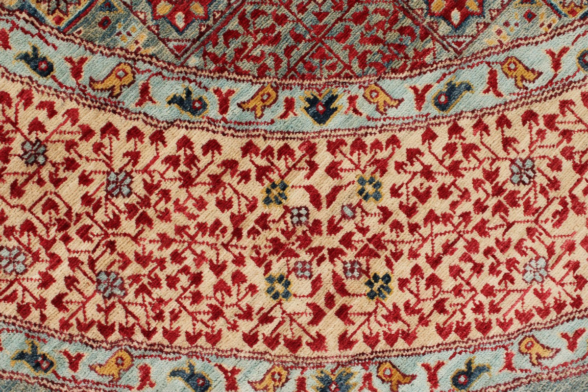 8x8 Gray and Red Turkish Tribal Rug