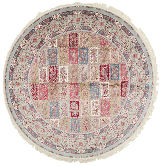 8x8 Blue and Ivory Turkish Antep Rug