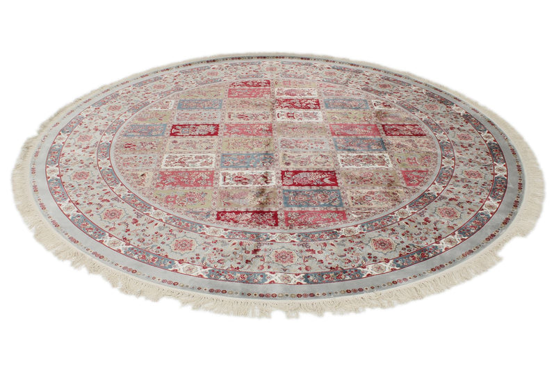 8x8 Blue and Ivory Turkish Antep Rug