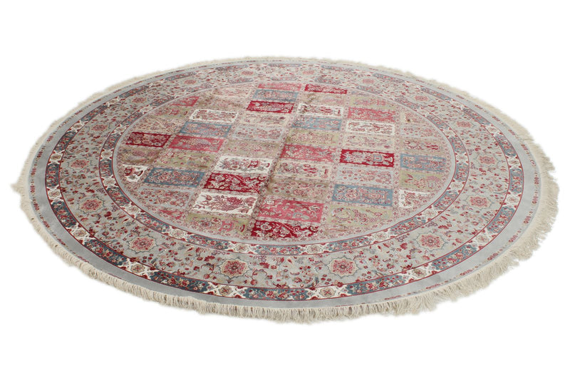 8x8 Blue and Ivory Turkish Antep Rug