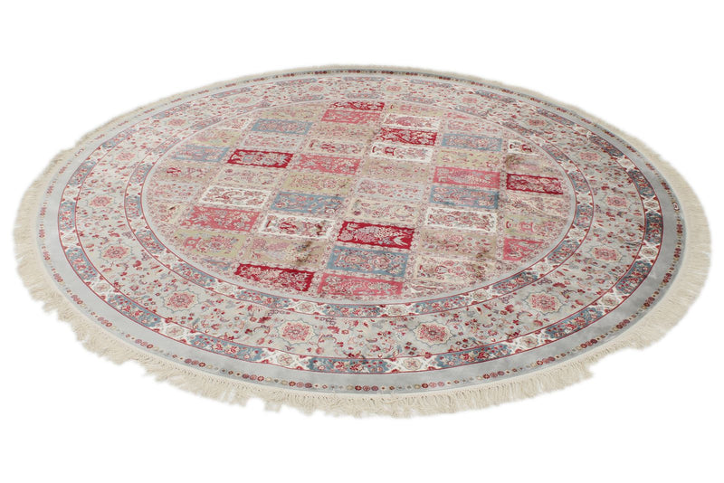 8x8 Blue and Ivory Turkish Antep Rug