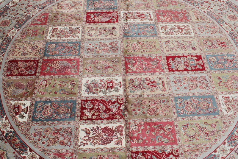 8x8 Blue and Ivory Turkish Antep Rug