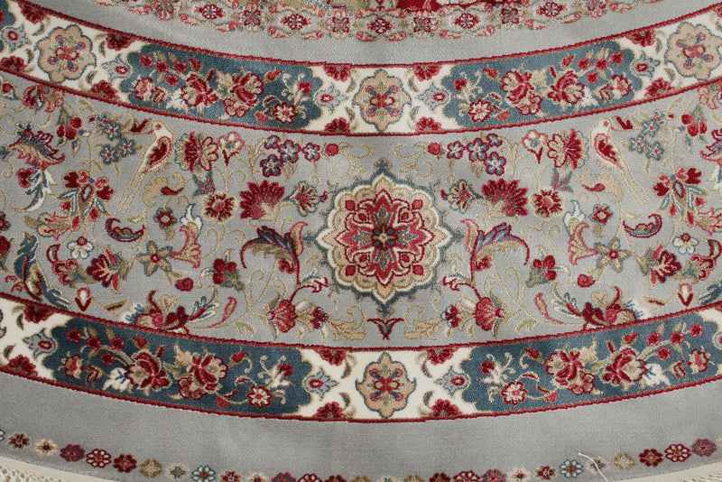 8x8 Blue and Ivory Turkish Antep Rug