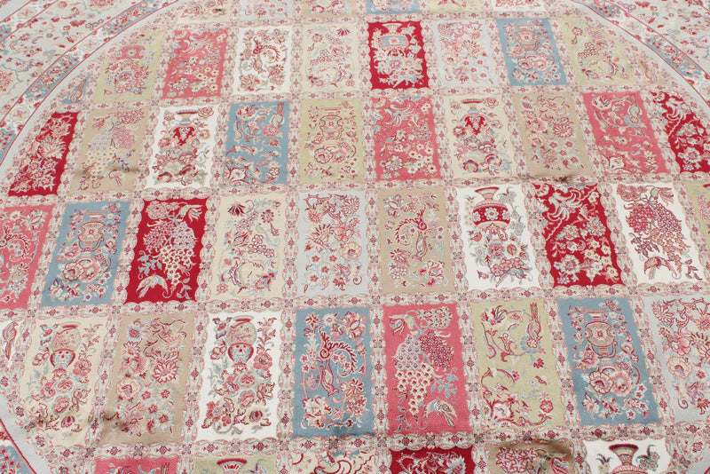 8x8 Blue and Ivory Turkish Antep Rug