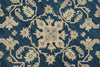 8x8 Blue and Ivory Turkish Oushak Rug