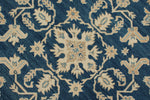 8x8 Blue and Ivory Turkish Oushak Rug
