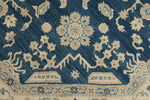8x8 Blue and Ivory Turkish Oushak Rug