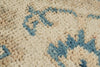8x8 Blue and Ivory Turkish Oushak Rug