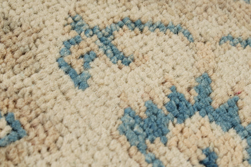 8x8 Blue and Ivory Turkish Oushak Rug