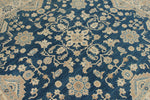 8x8 Blue and Ivory Turkish Oushak Rug