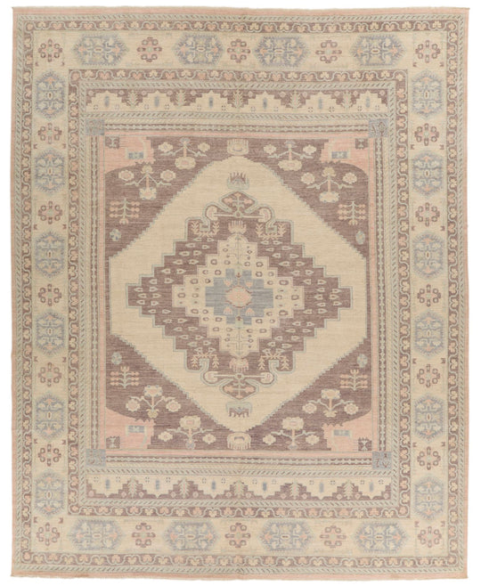 12x15 Beige and Multicolor Turkish Oushak Rug