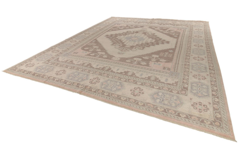 12x15 Beige and Multicolor Turkish Oushak Rug