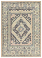 10x14 Beige and Multicolor Turkish Oushak Rug