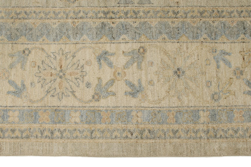 10x14 Light Gray and Ivory Turkish Oushak Rug