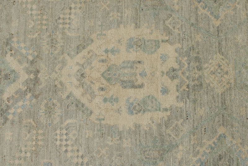 10x14 Gray and Beige Turkish Oushak Rug