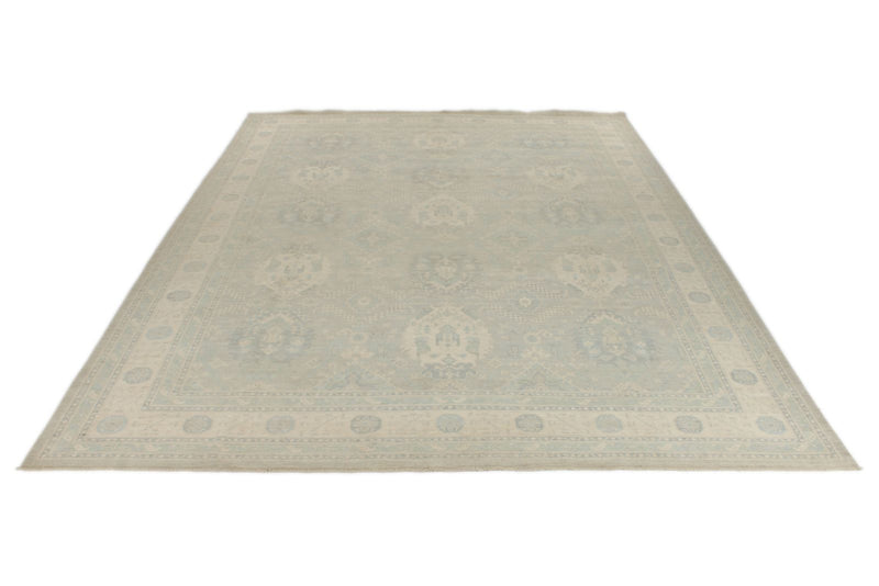 10x14 Gray and Beige Turkish Oushak Rug