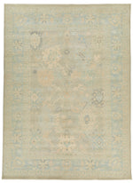 10x14 Blue and Light Blue Turkish Oushak Rug