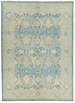 10x14 Blue and Light Blue Turkish Oushak Rug