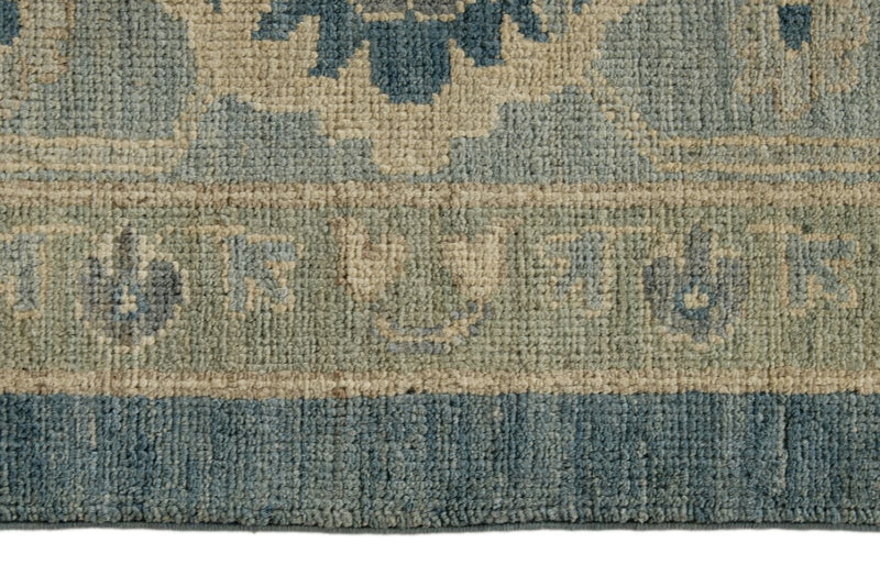 10x14 Blue and Light Blue Turkish Oushak Rug