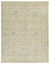 8x10 Ivory and Multicolor Turkish Oushak Rug