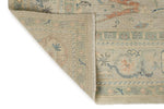 8x10 Ivory and Multicolor Turkish Oushak Rug