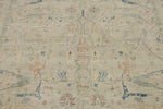 8x10 Ivory and Multicolor Turkish Oushak Rug