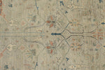 8x10 Ivory and Multicolor Turkish Oushak Rug