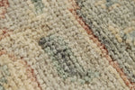 8x10 Ivory and Multicolor Turkish Oushak Rug