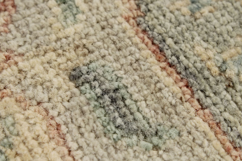 8x10 Ivory and Multicolor Turkish Oushak Rug