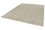 8x10 Ivory and Multicolor Turkish Oushak Rug