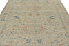 8x10 Ivory and Multicolor Turkish Oushak Rug