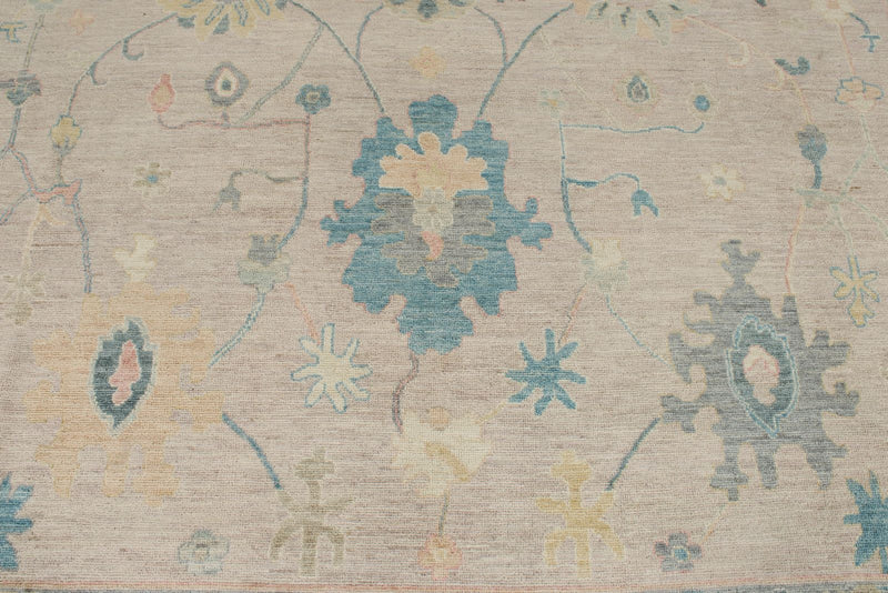 9x12 Light Purple and Ivory Turkish Oushak Rug