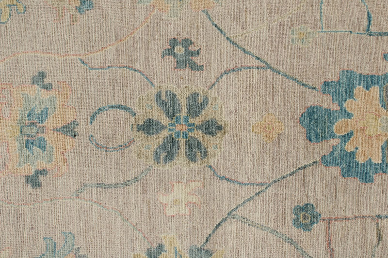 9x12 Light Purple and Ivory Turkish Oushak Rug