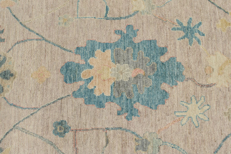 9x12 Light Purple and Ivory Turkish Oushak Rug
