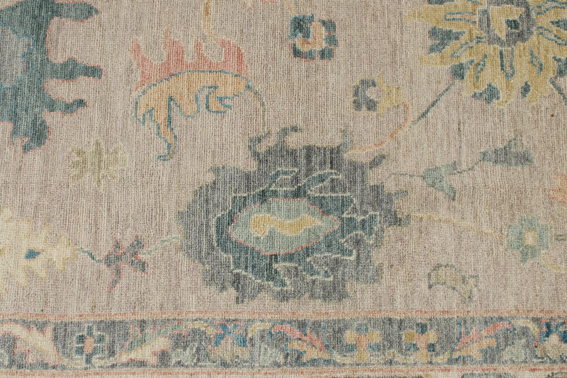 9x12 Light Purple and Ivory Turkish Oushak Rug