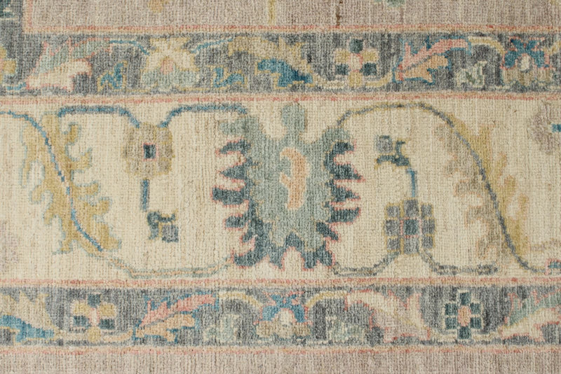 9x12 Light Purple and Ivory Turkish Oushak Rug