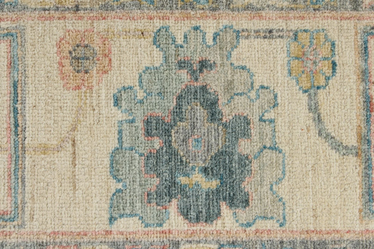 9x12 Light Purple and Ivory Turkish Oushak Rug