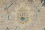 9x12 Light Purple and Ivory Turkish Oushak Rug