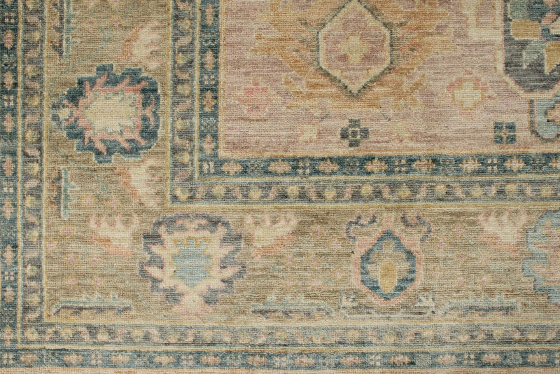 9x12 Pınk and Light Camel Turkish Oushak Rug