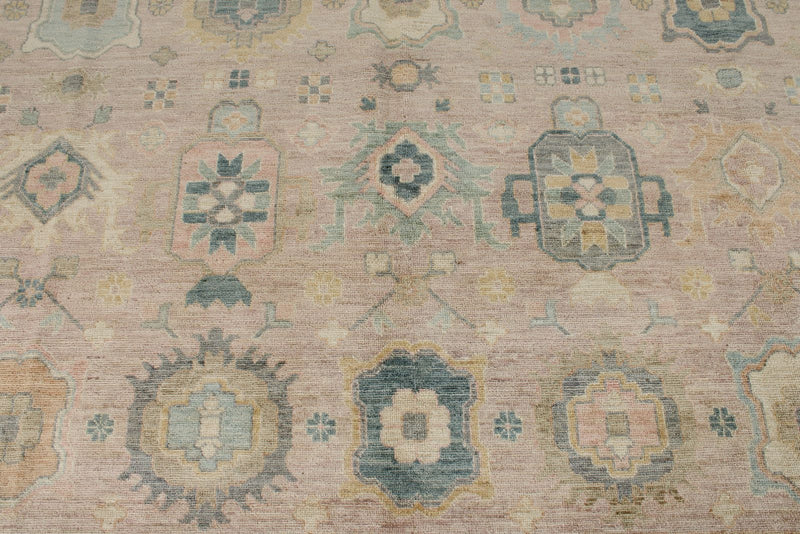 9x12 Pınk and Light Camel Turkish Oushak Rug