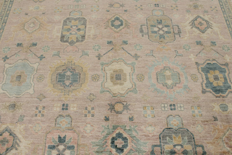 9x12 Pınk and Light Camel Turkish Oushak Rug