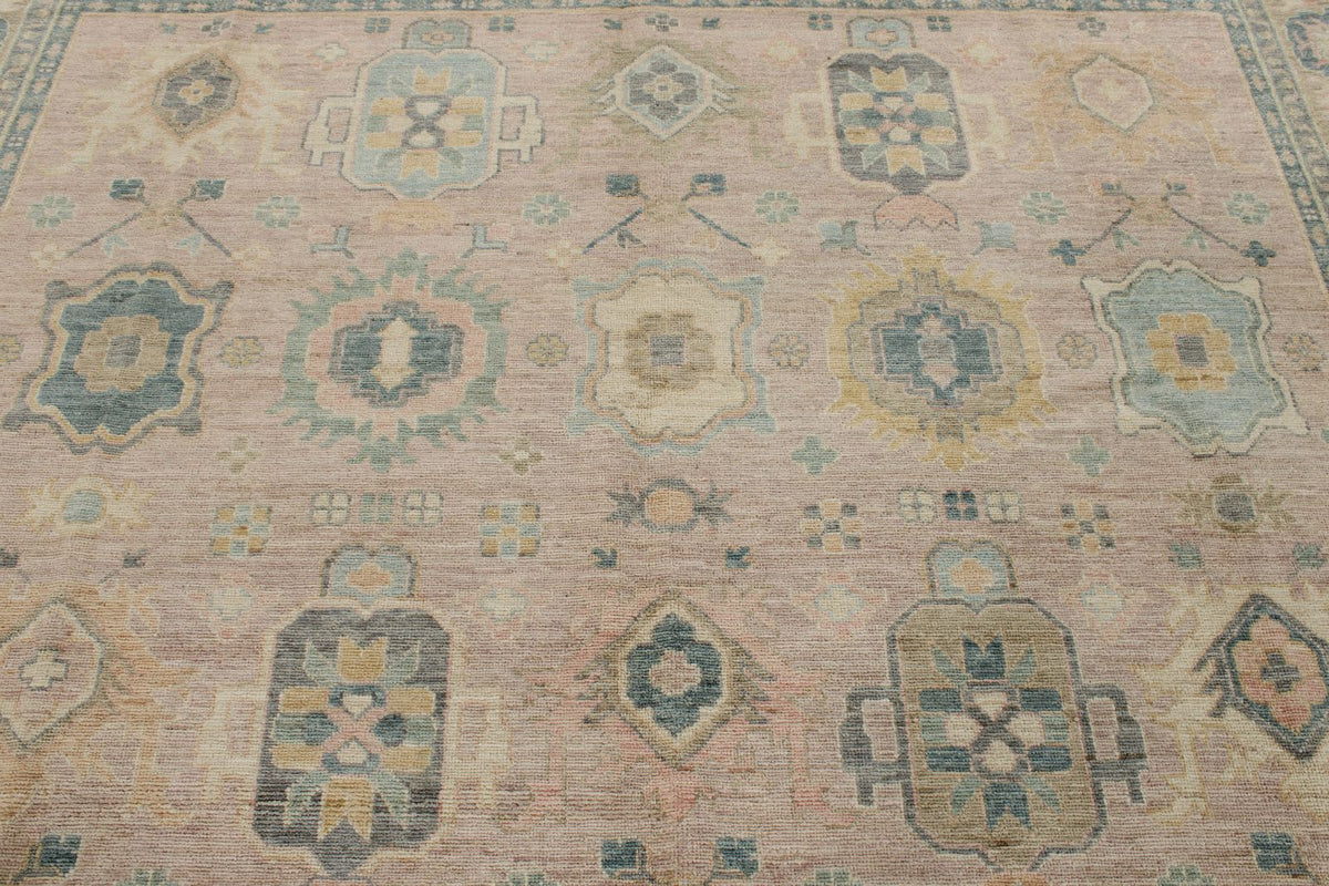 9x12 Pınk and Light Camel Turkish Oushak Rug