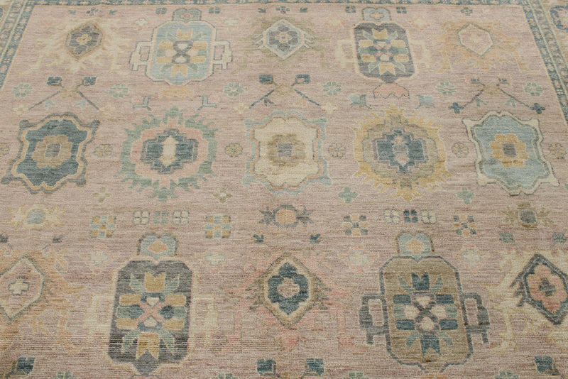9x12 Pınk and Light Camel Turkish Oushak Rug