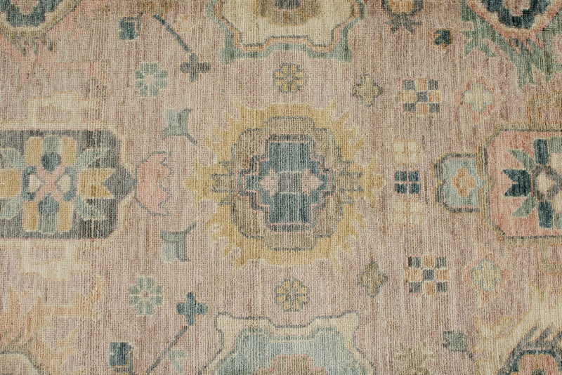 9x12 Pınk and Light Camel Turkish Oushak Rug