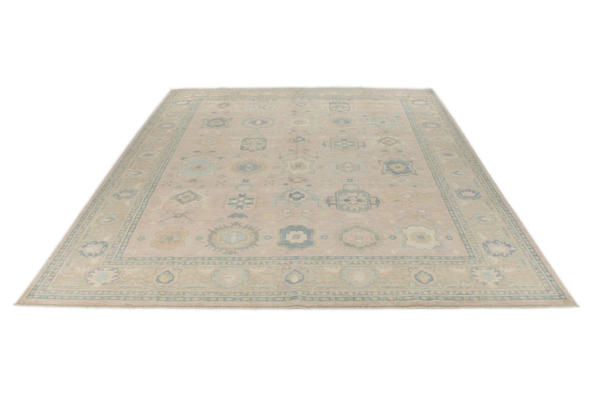 9x12 Pınk and Light Camel Turkish Oushak Rug