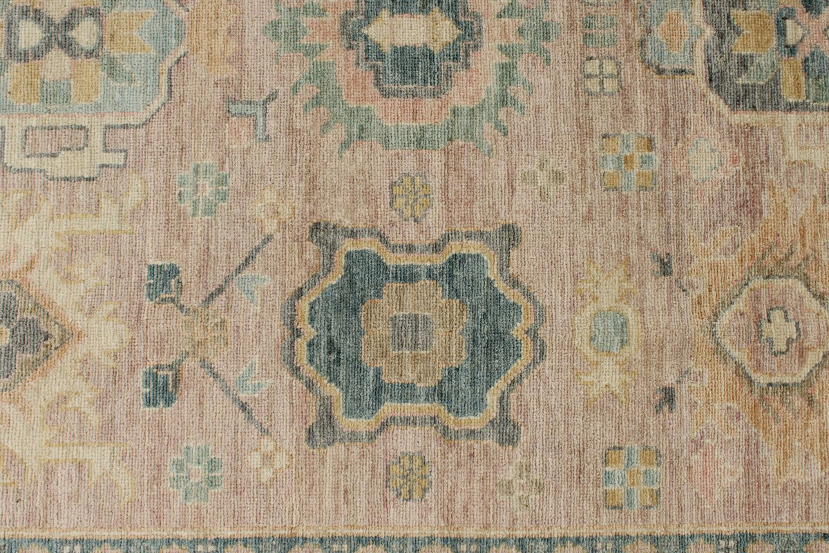 9x12 Pınk and Light Camel Turkish Oushak Rug