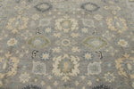 9x12 Light Gray and Light Blue Turkish Oushak Rug